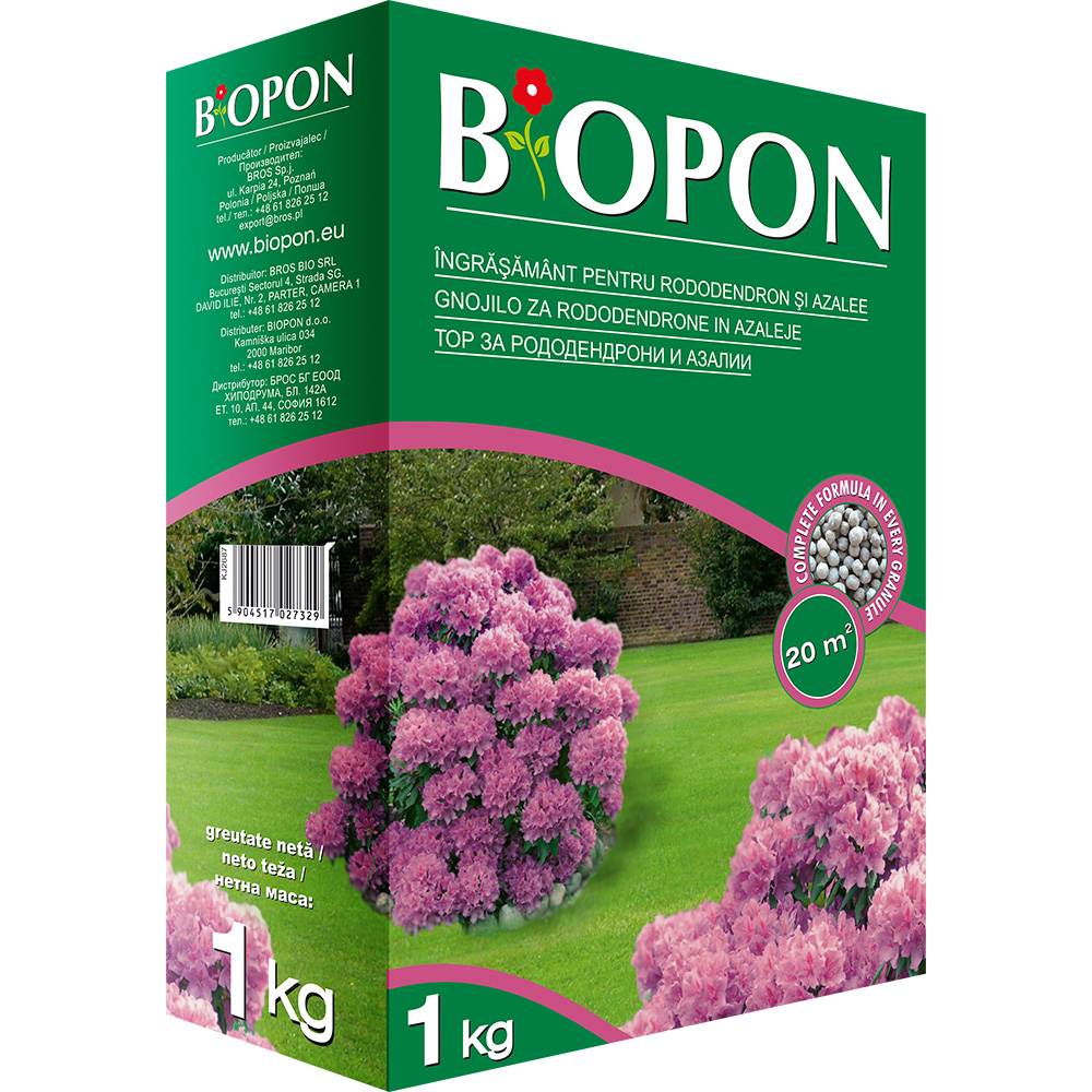 Тор BIOPON за рододендрони и азалии – интензивен цъфтеж и кисела почва, 1 кг