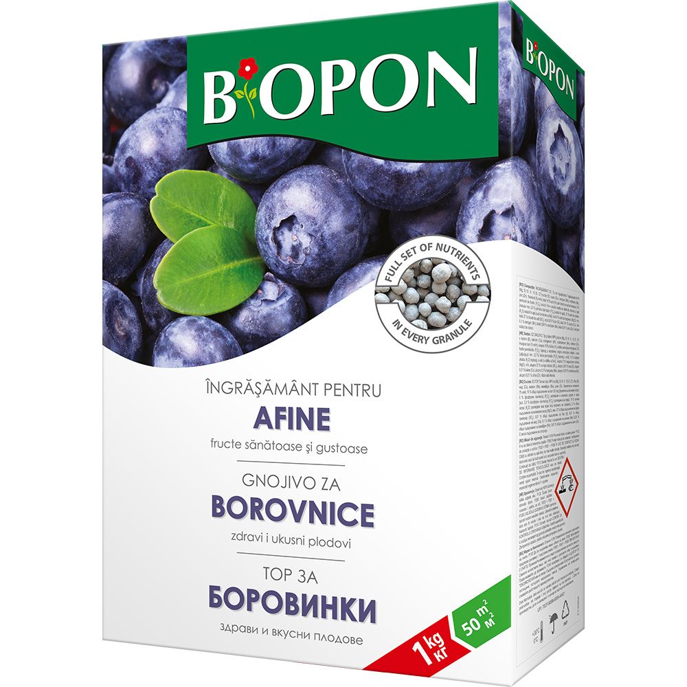 Тор BIOPON за боровинки и ацидофилни растения – обилно плодоносене и контролирана киселинност, 1 кг