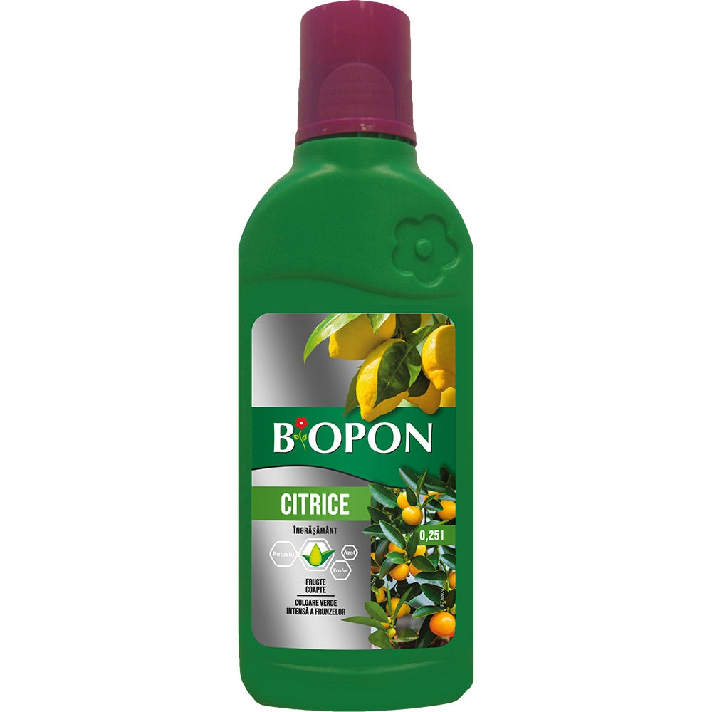 Течен тор за цитруси BIOPON гел с калий и азот за плодоносене и растеж, 250 мл