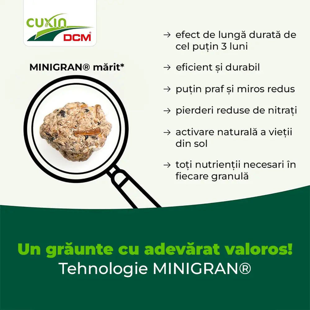 Ingrasamant organic Cuxin DCM pentru cartofi 1.5 kg cu tehnologie Minigran pentru 30 mp
