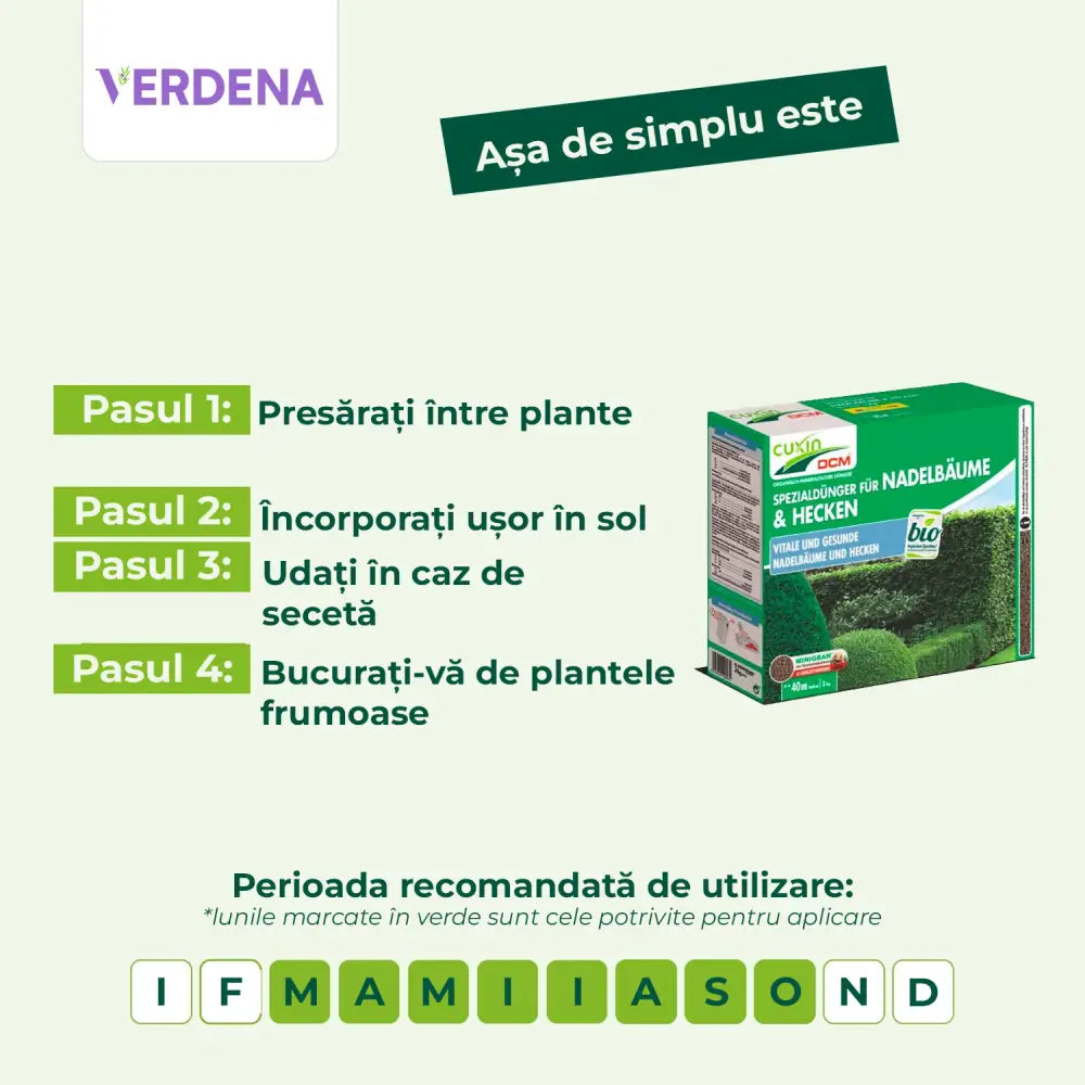 Специален тор за Иглолистни Растения и Жив Плет, 1.5 kg, Оптимално Хранене, CUXIN DCM