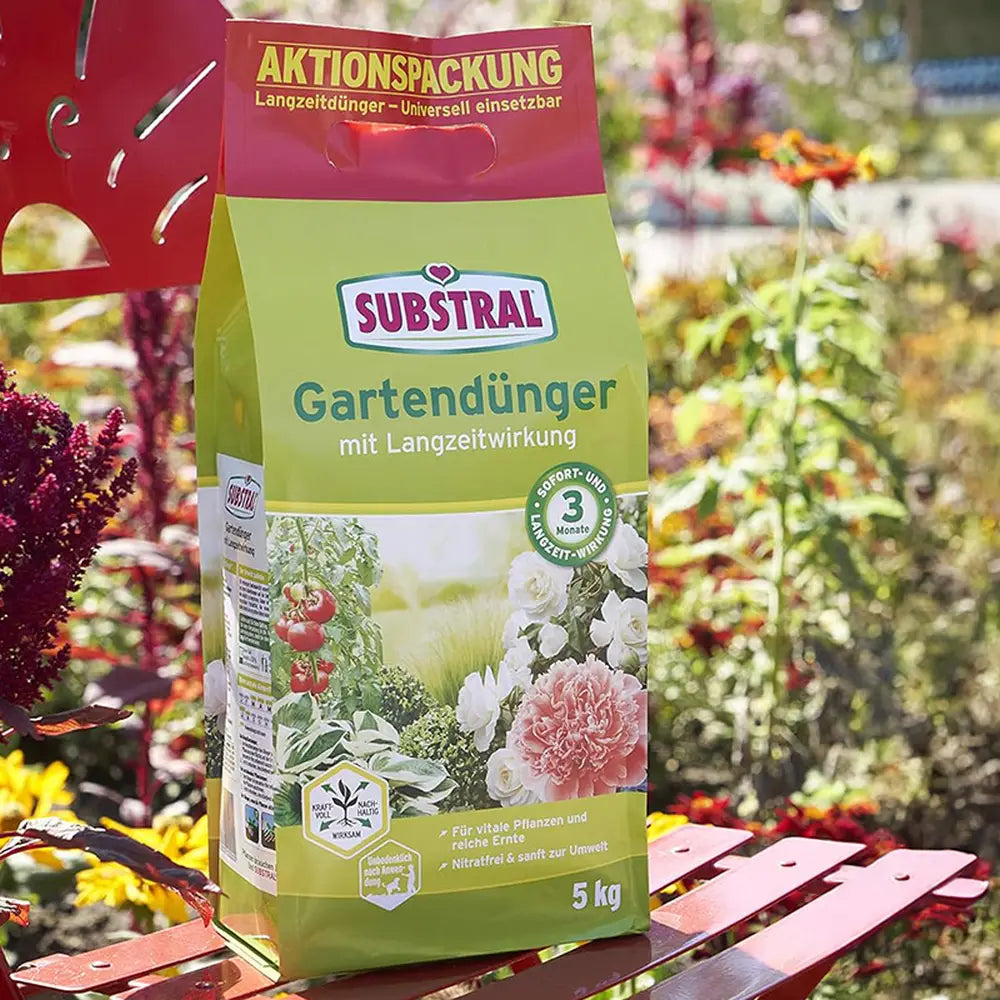 Ingrasamant universal Substral pentru gradina cu efect de lunga durata 5 kg pentru flori legume fructe arbusti conifere si gard viu
