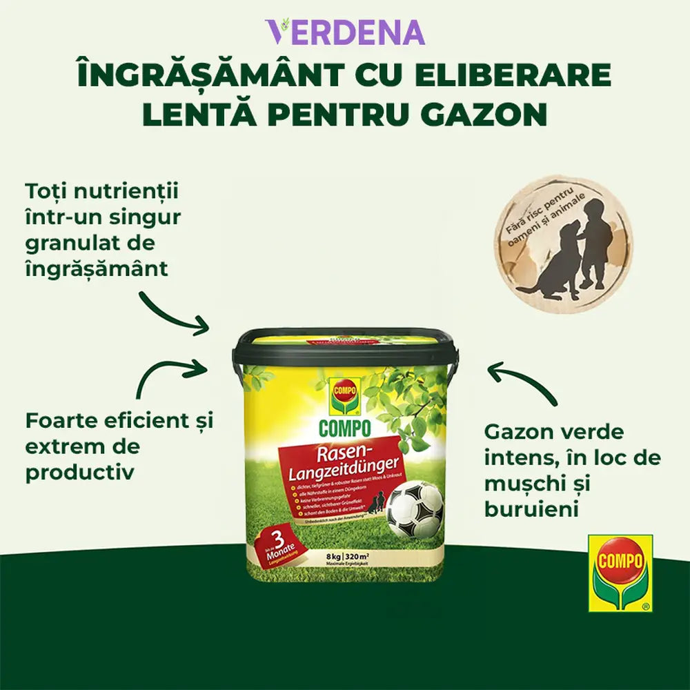 Тор за Ливада Compo, 8 kg за 320 m², Ефект за 3 месеца, Финни гранули
