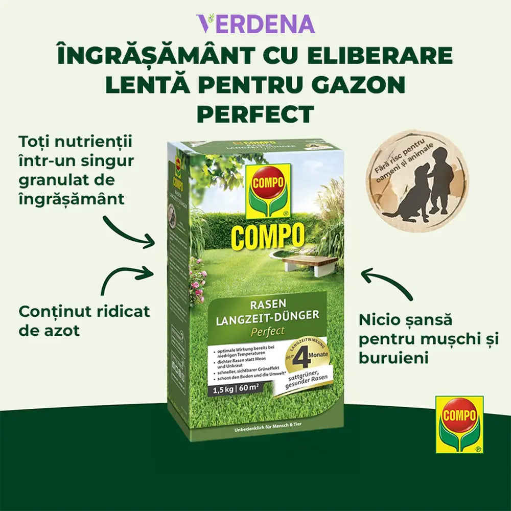 Тор за Ливада Compo, 1.5 kg за 60 m², Продължително действие против мъх и плевели