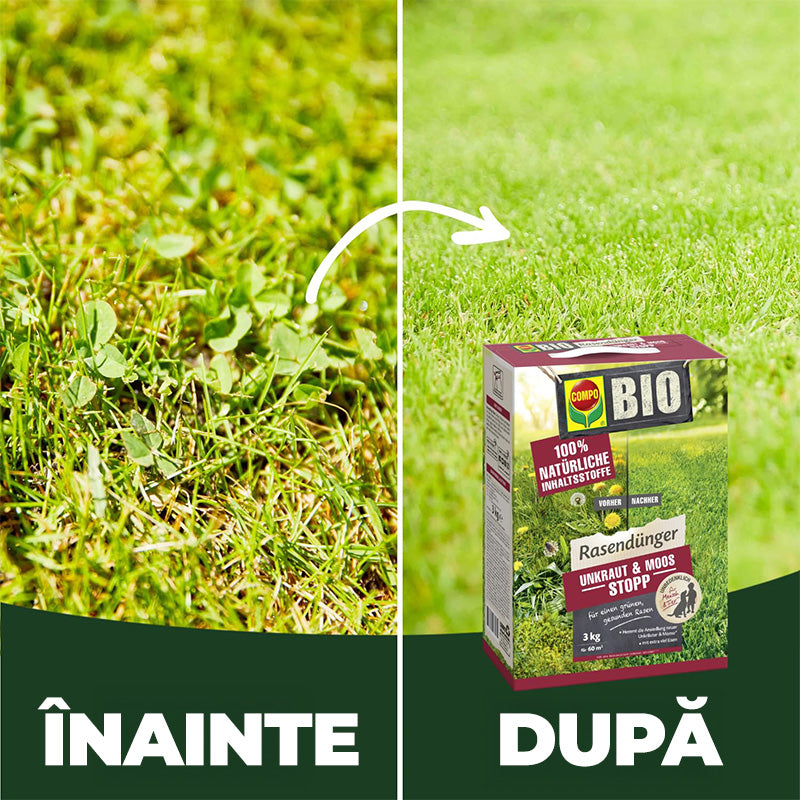 Органичен гранулиран тор 3 kg за Ливада против Плевели и Мъх, Пълна Грижа, COMPO