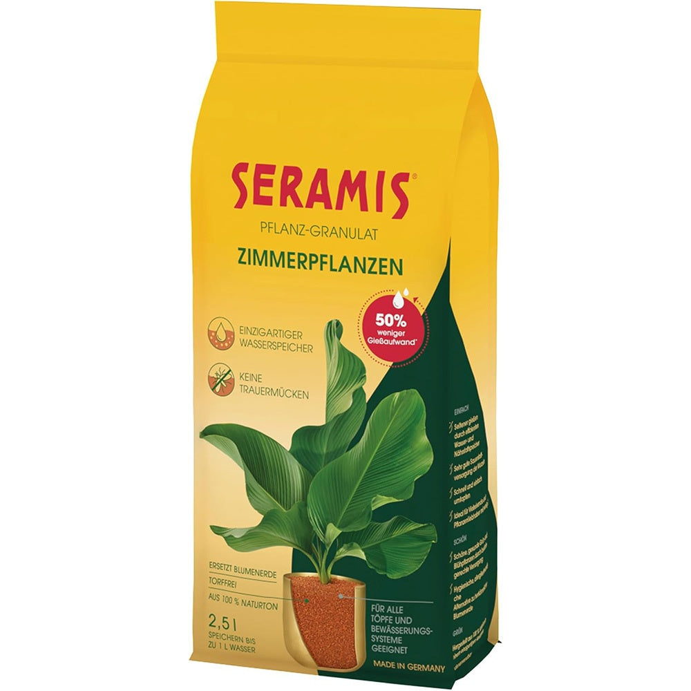Granule argila SERAMIS pentru plante in ghiveci, substrat alternativ pentru flori, plante verzi si ierburi, 2.5 l