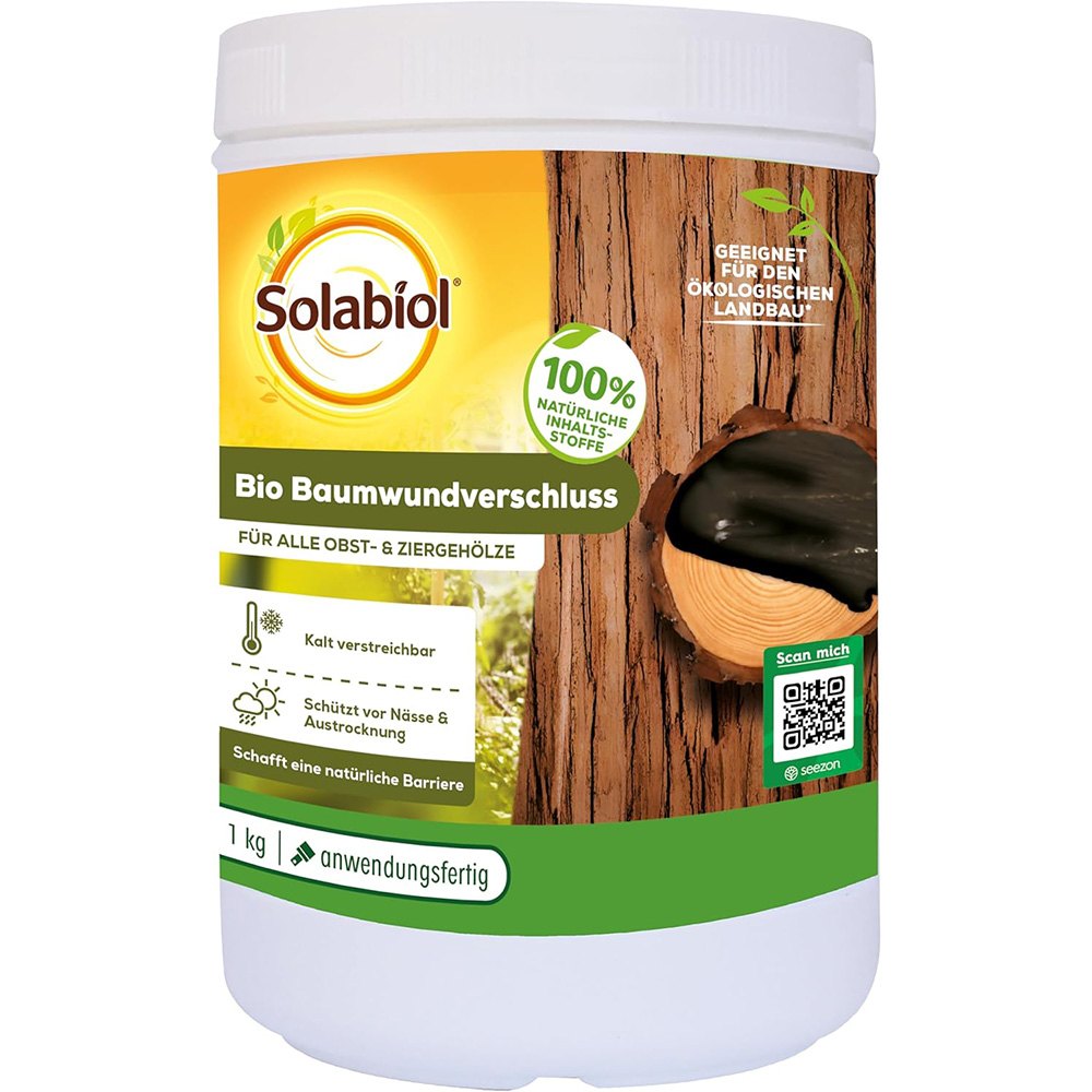 Vopsea trunchi arbori Solabiol, vopsea alba pentru protectie organica, 1 kg