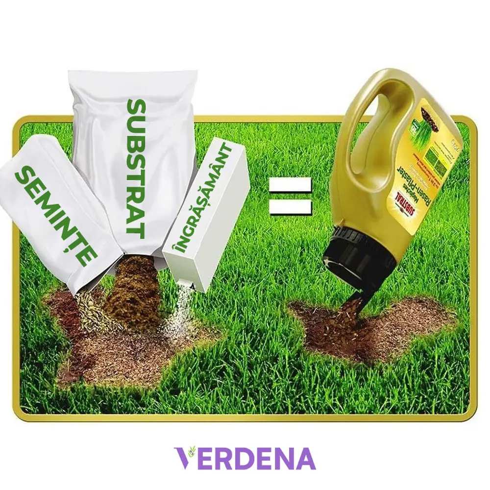 Reparare gazon Substral Plastura Magica 3 in 1, 1 kg, cu seminte gazon substrat si ingrasamant, pentru zone goale