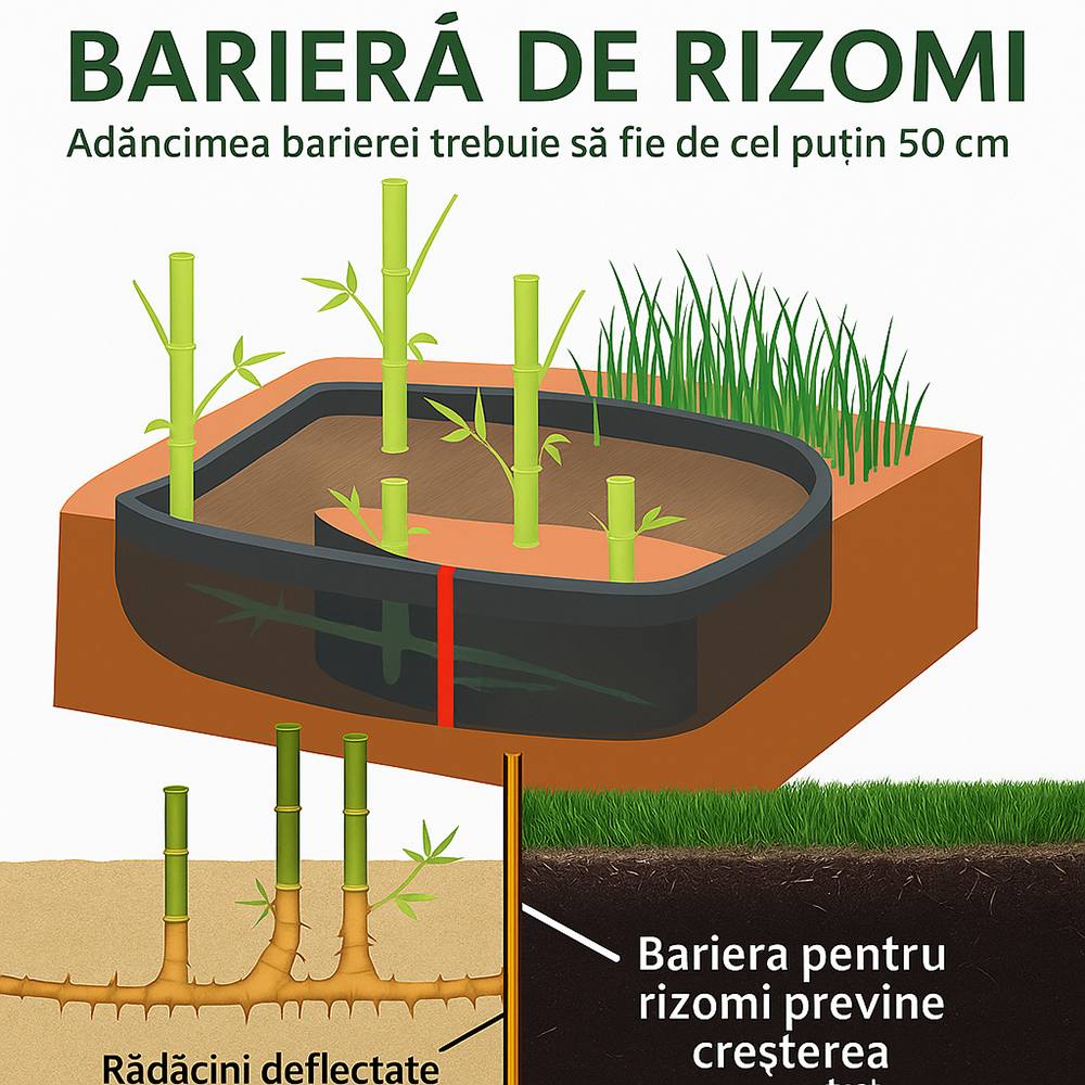 Bambus de Gradina Gri Gigant (Phyllostachys) Henon, bambus decorativ rezistent la ger, crestere rapida, ideal pentru gard viu