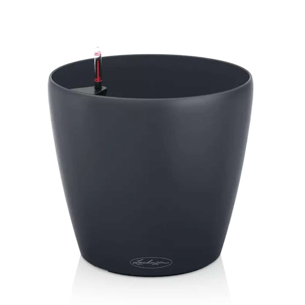 Ghiveci Auto-Irigant Lechuza Classico Color 43, 28 l, negru mat, sistem de autoirigare, insert detasabil, strat de drenaj