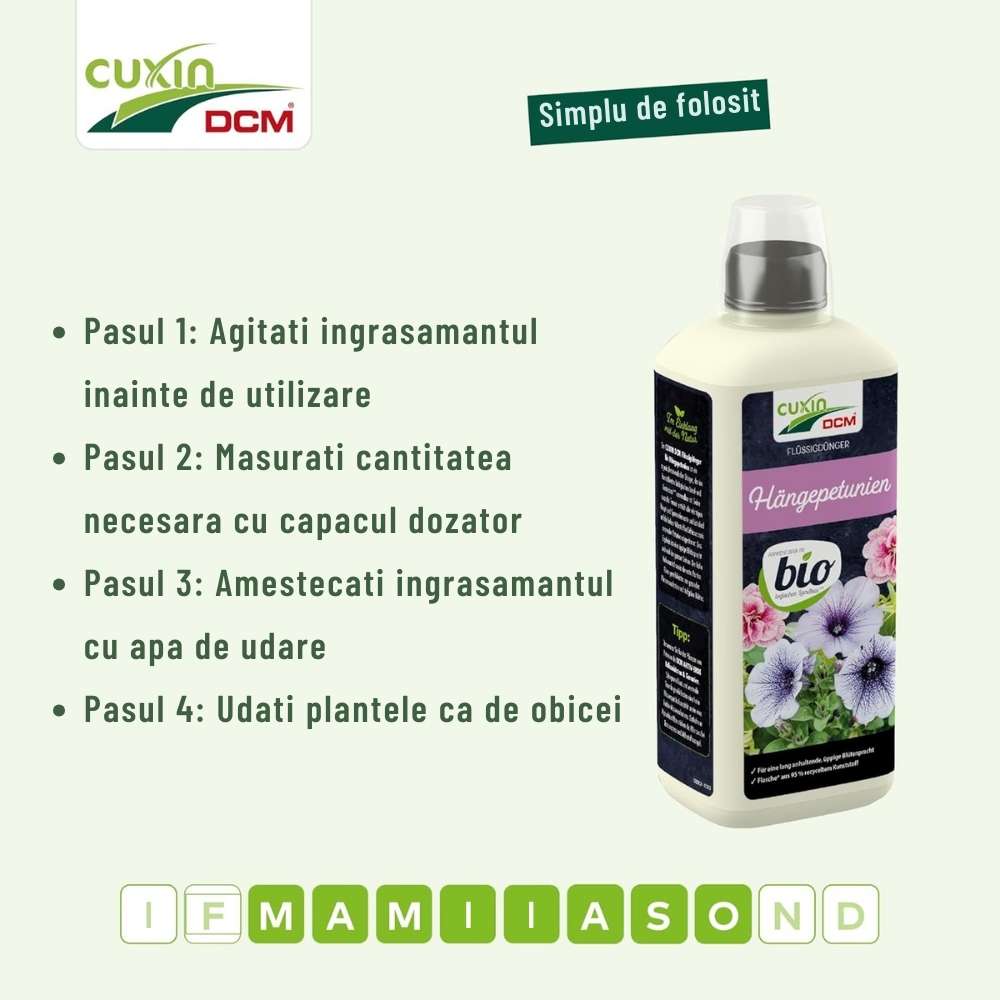 Органичен течен тор за висящи петунии, 800 ml, CUXIN DCM
