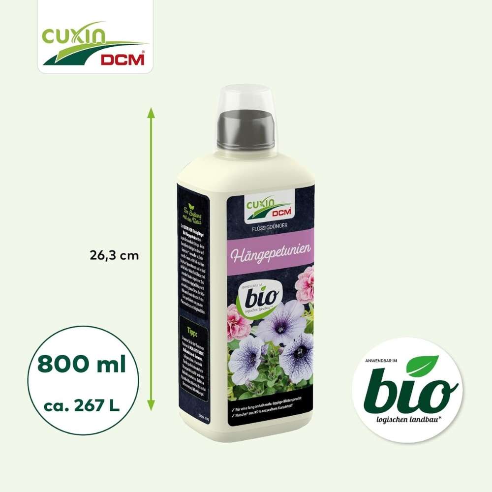 Органичен течен тор за висящи петунии, 800 ml, CUXIN DCM