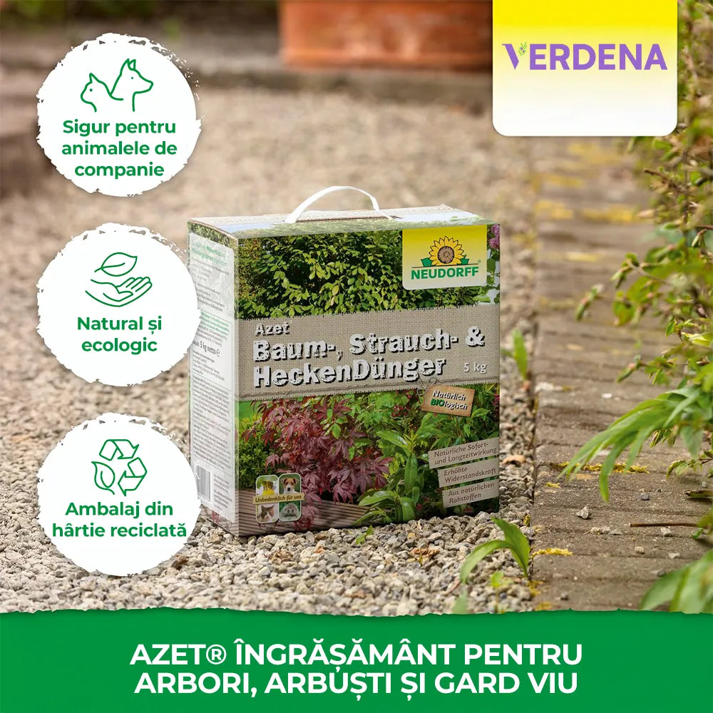 Ingrasamant organic Neudorff Azet, pentru arbori arbusti si gard viu cu efect prelungit radacini puternice si frunzis verde - 1 kg