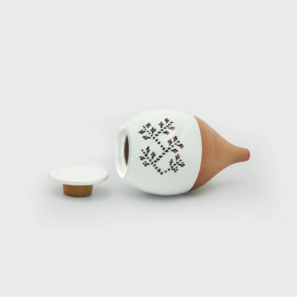 Vas de auto-udare plante "Macese" LUTOYA, decorativ, ceramic, lut, natural, 350 ml