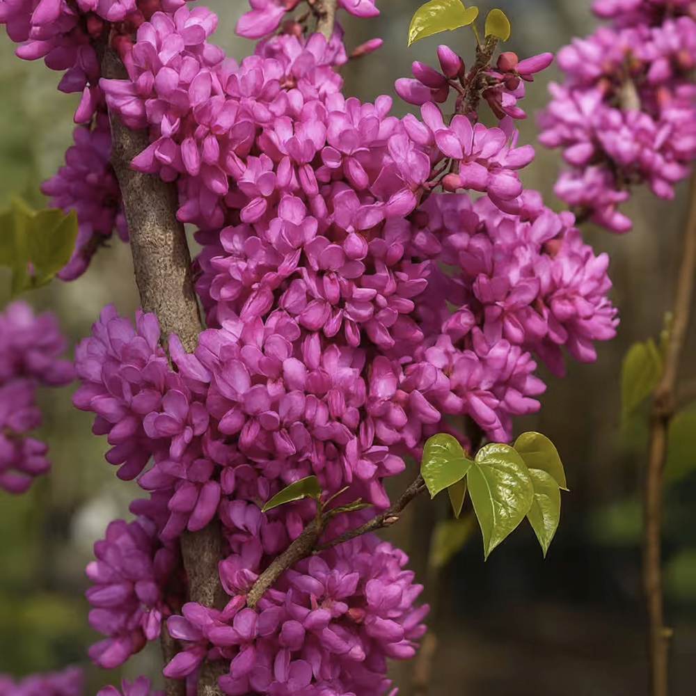Юдино дърво Cercis chinensis 'Avondale' – компактно декоративно дърво с розово-виолетови цветове
