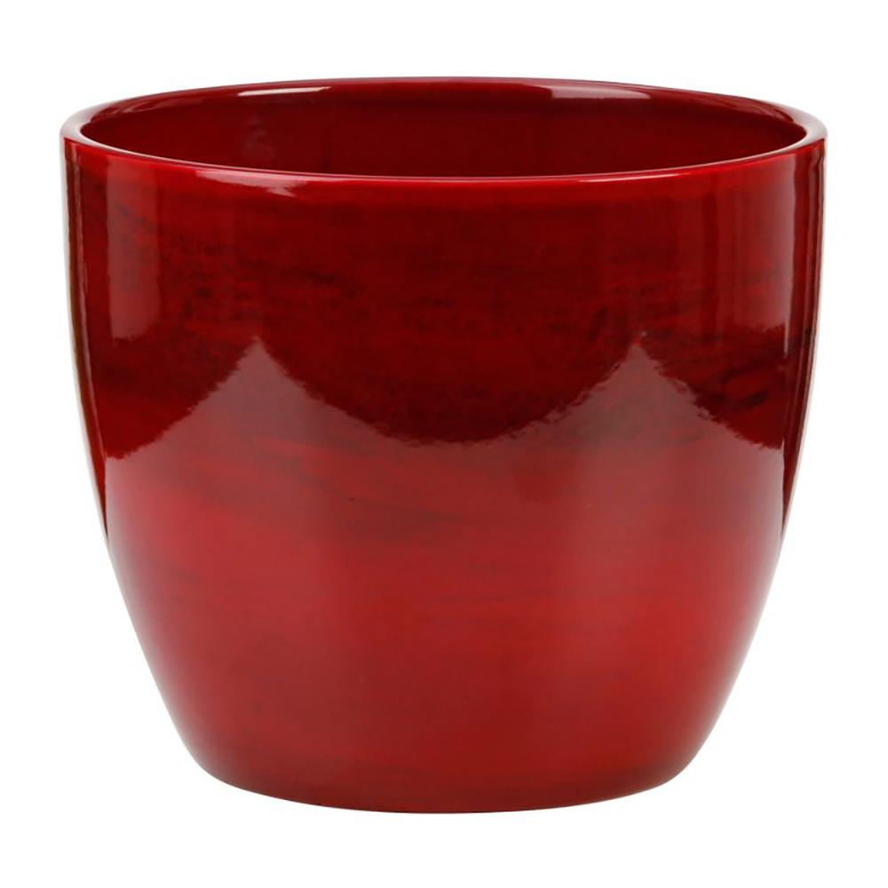 Ghiveci plante rotund Ceramic Scheurich, Ø 16 cm, H14 cm, Rosu Inchis