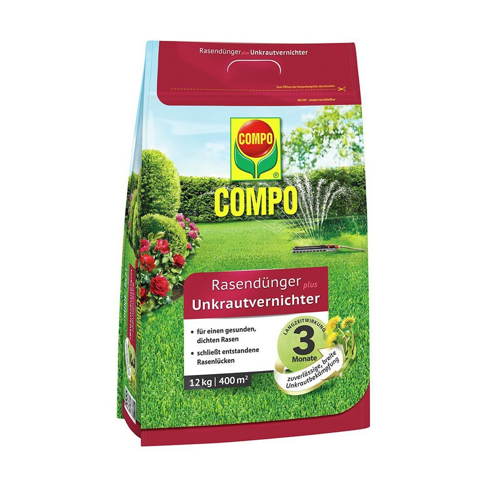 Ingrasamant Erbicid pentru Gazon, 3 kg, Ingrijirea Gazonului si Combaterea Buruienilor intr-un Singur Produs, Compo