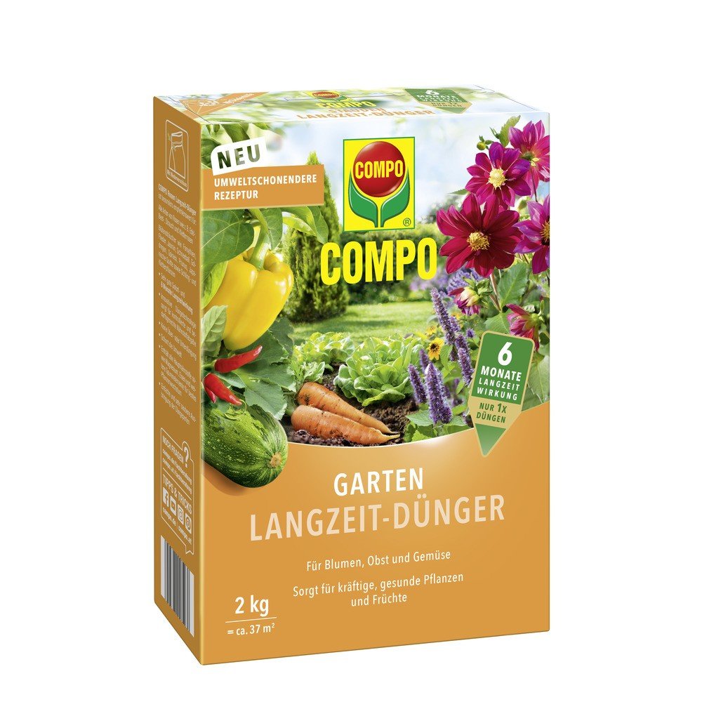 Ingrasamant pentru Gradina, pentru Flori, Fructe si Legume, 2 kg, Efect de Lunga Durata 6 luni, COMPO