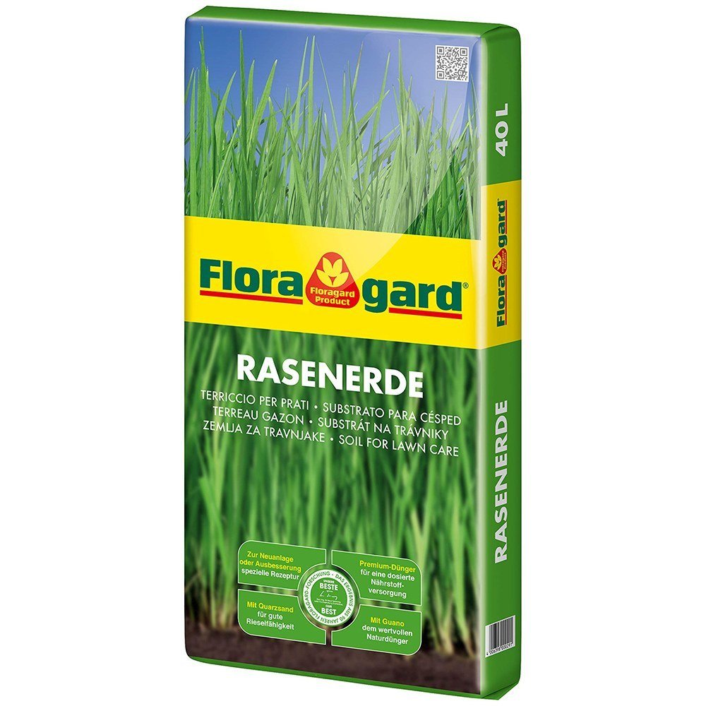 Pamant Special pentru Intretinerea Gazonului, Imbogatit cu Ingrasamant Guano si Nisip de Cuart, 40 l, Floragard