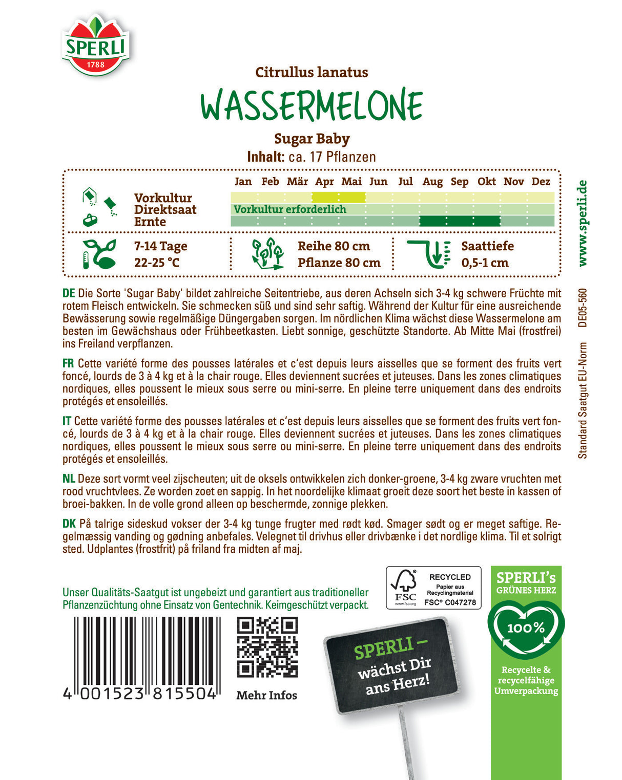 Seminte pepene verde Sugar Baby