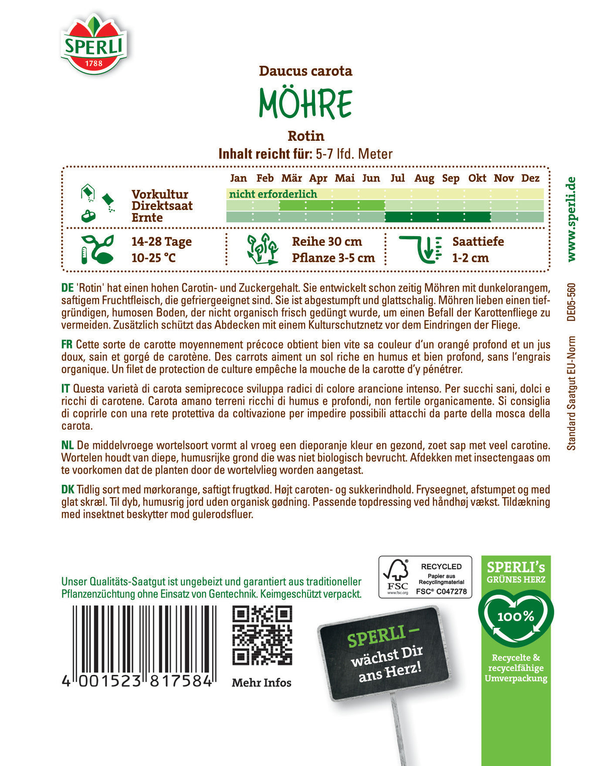 Seminte morcovi Rotin