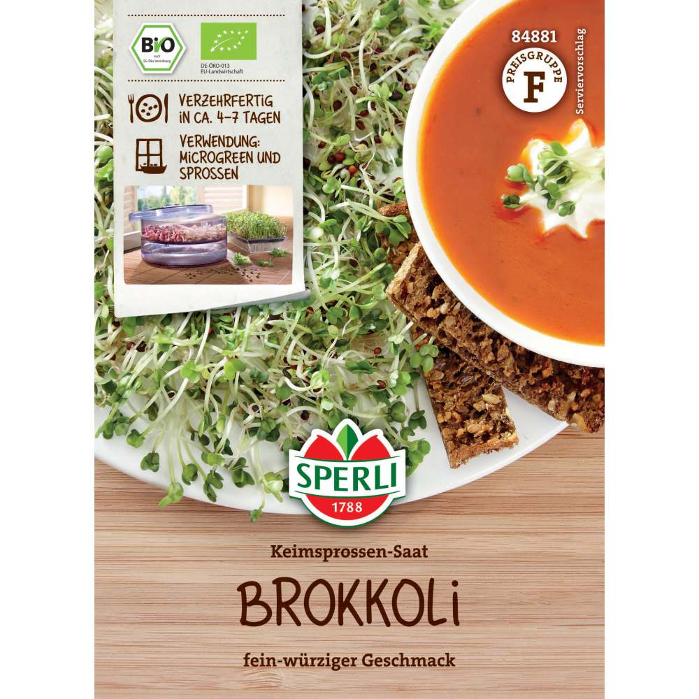 BIO lastari de broccoli – seminte pentru germinare usoara, 15 g, cu protectie germinatie