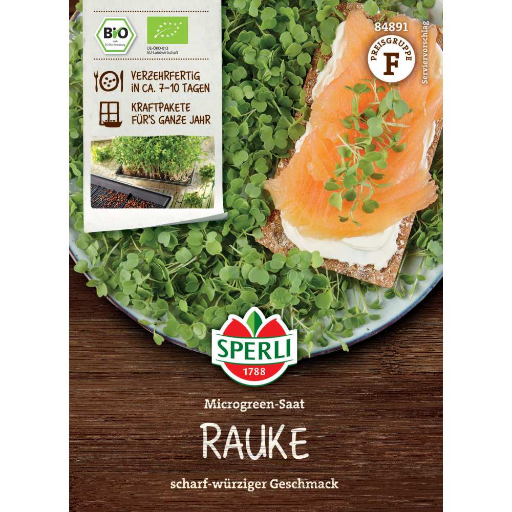 BIO Microgreens – seminte de rucola pentru interior, 40 g, cu protectie germinatie