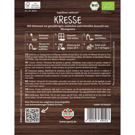 BIO Microgreens – seminte de creson pentru ghiveci, 50 g, cu protectie germinatie