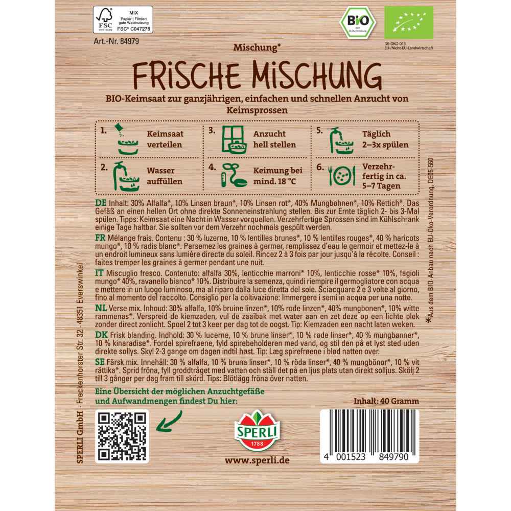 BIO mix proaspat de lastari – echilibru de arome, 40 g, cu protectie germinatie