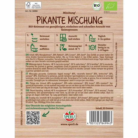 BIO mix picant de lastari – pentru iubitorii de arome tari, 30 g, cu protectie germinatie