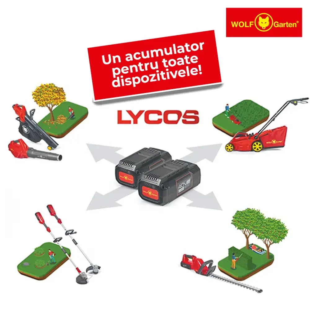 Baterie/Acumulator Wolf-Garten LYCOS 40/250 A, 40V, 2.5Ah, Compatibila cu toate uneltele din gama LYCOS 40V