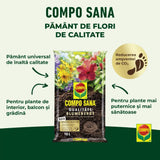 Pamant Compo Sana pentru flori de balcon si gradina 10 litri cu fertilizare 12 saptamani