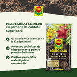 Pamant Compo Sana pentru flori de balcon si gradina 10 litri cu fertilizare 12 saptamani