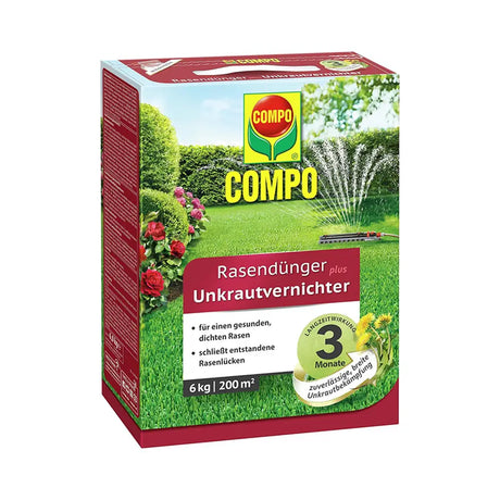 Тор за морава Compo Floranid 6 кг / 200 кв.м – 2 в 1 с хербицид за незабавен и траен ефект