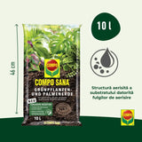 Pamant Compo Sana pentru plante verzi si palmieri 10 litri cu fertilizare 12 saptamani