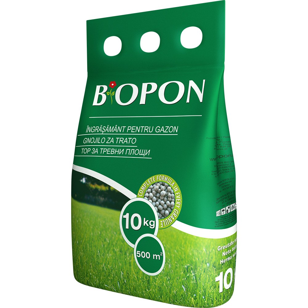 Ingrasamant granulat BIOPON pentru gazon, crestere rapida si gazon des, 10 kg