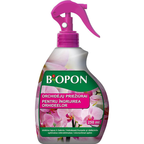 Спрей за блясък BIOPON за орхидеи – хидратация на листа и корени, 250 мл