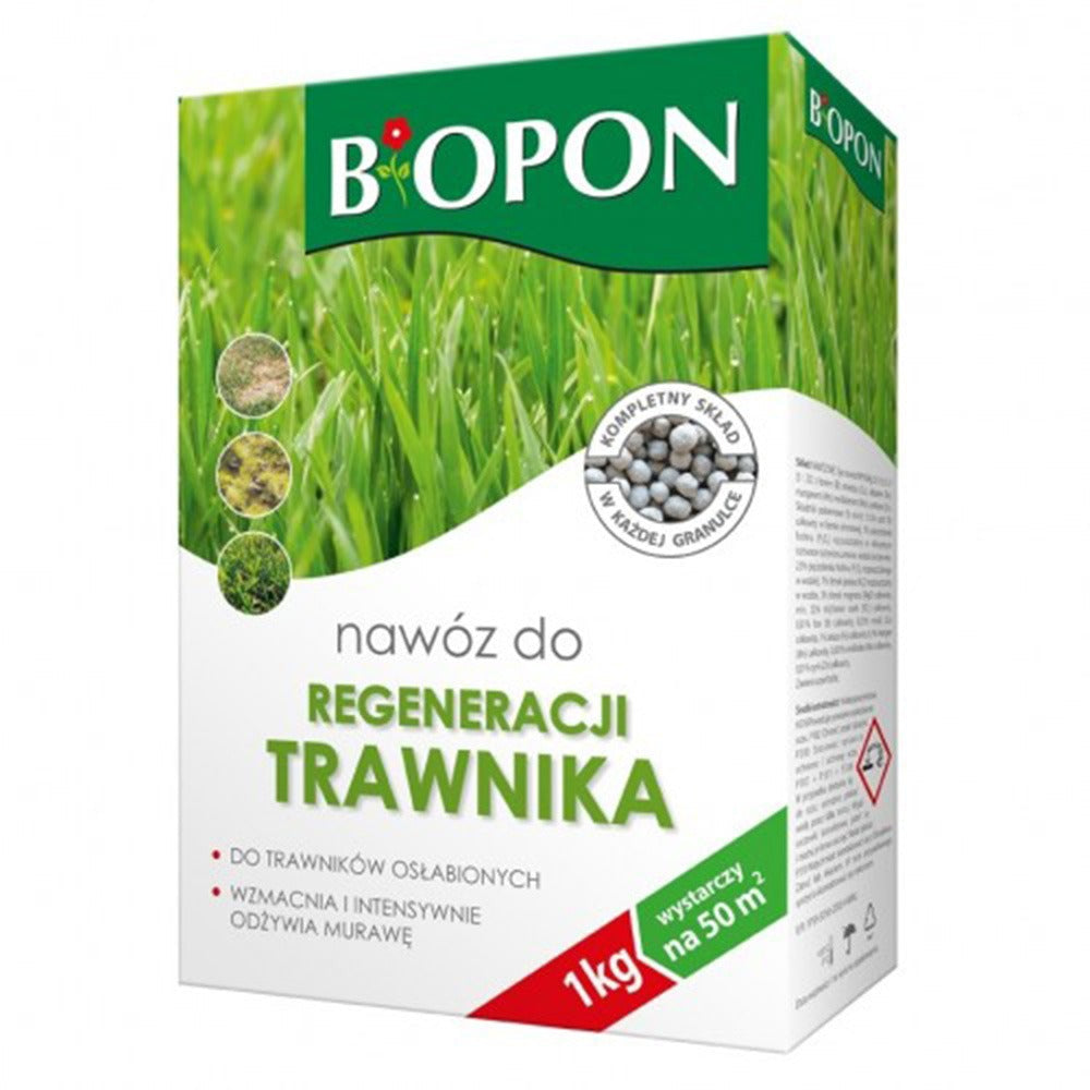 Тор гранулиран BIOPON 1 кг – за регенерация на тревна морава, бърз растеж и гъста зеленина