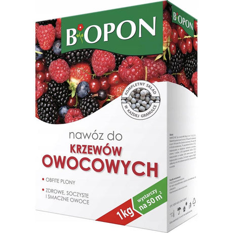Гранулиран тор BIOPON за овощни храсти – богата реколта и сочни плодове, 1 кг