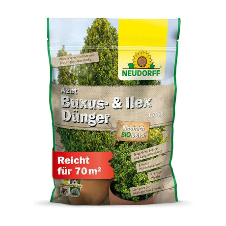 Органичен тор Neudorff Azet за Buxus и Ilex 1 кг – незабавно и дълготрайно действие за здрави вечнозелени растения