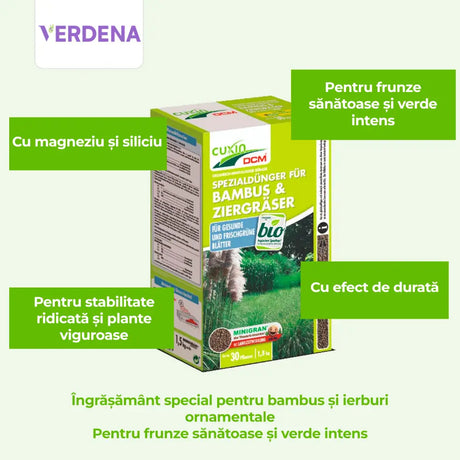 Специален тор Cuxin DCM за Бамбук и Декоративни Треви, 1.5 kg с Силиций и Магнезий – Органо-Минерален Тор с Контролирано Освобождаване