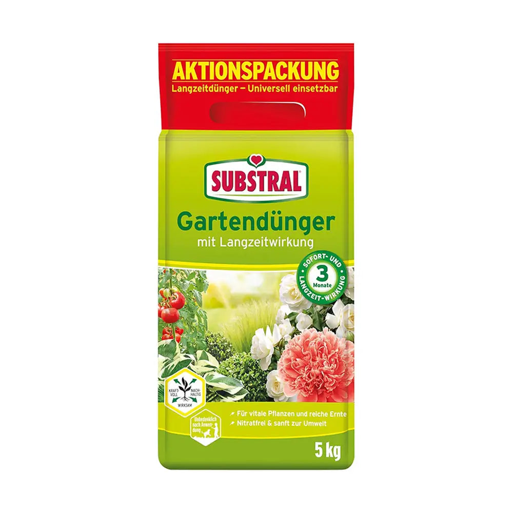 Ingrasamant universal Substral pentru gradina cu efect de lunga durata 5 kg pentru flori legume fructe arbusti conifere si gard viu