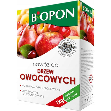 Гранулиран тор BIOPON за овощни дървета – богата реколта и вкусни плодове, 1 кг