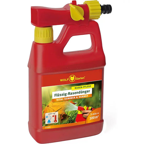 Ingrasamant lichid gazon Wolf Garten LL300, 3 l pentru 300 mp, fertilizare rapida si eficienta, aplicare simpla prin conectare la furtunul de gradina