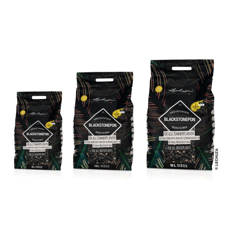 Substrat Mineral LECHUZA Blackstonepon 12 l, 100% fara turba, culoare neagra deosebita, cu ingrediente naturale
