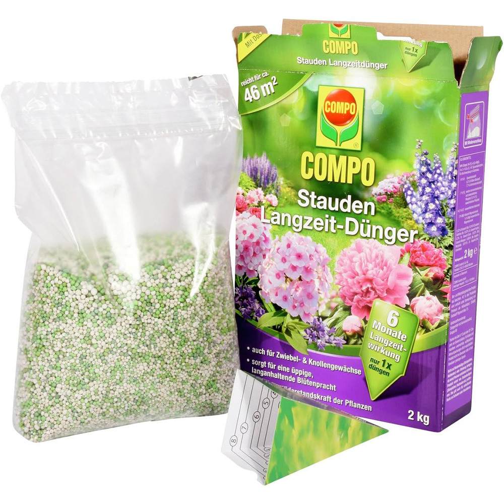 Ingrasamant granulat COMPO pentru plante perene si arbusti ornamentali, efect indelungat 6 luni, 2 kg