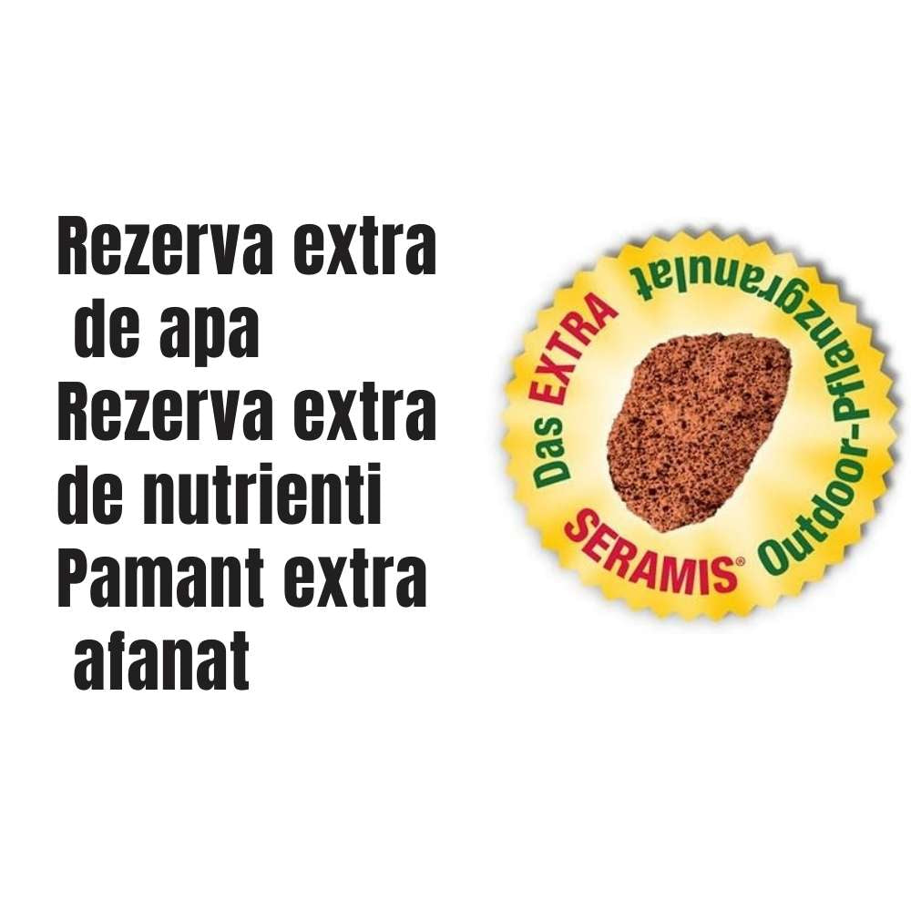 Granule argila SERAMIS pentru straturi de flori, balcon si plante la ghiveci, retinere apa si nutrienti, 12.5 l