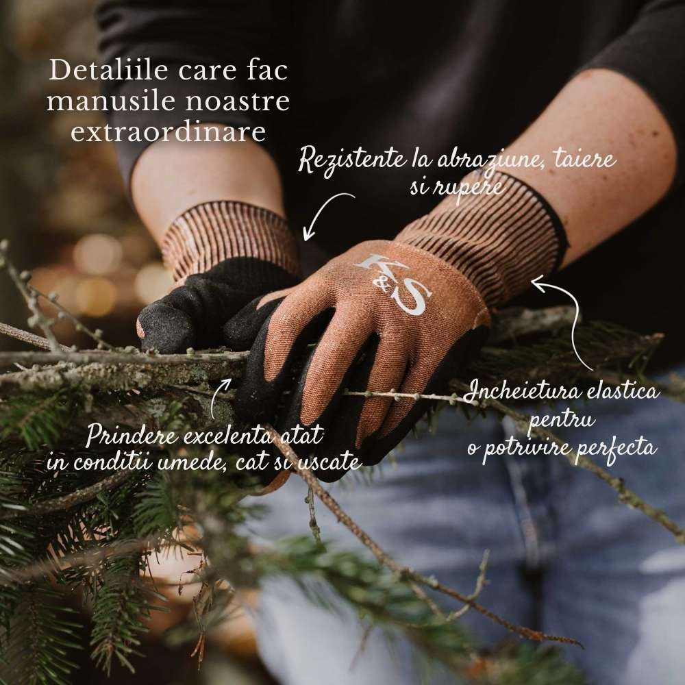 Manusi gradina KENT & STOWE Surefit All Grip, nitril, aderenta ridicata, marime S