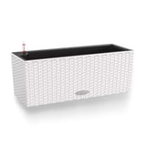 Ghiveci Auto-Irigant Lechuza Balconera Cottage 50, 8 l, efect de ratan alb, sistem de autoirigare, insert detasabil, strat de drenaj