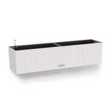 Ghiveci Auto-Irigant Lechuza Balconera Cottage 80, 12 l, efect de ratan alb, sistem de autoirigare, insert detasabil, strat de drenaj